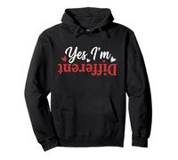 Yes I'm Different Retro Distressed Typography Felpa con Cappuccio