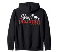 Yes I'm Different Retro Distressed Typography Felpa con Cappuccio