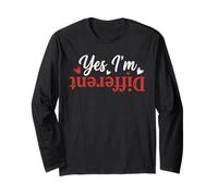 Yes I'm Different Retro Distressed Typography Maglia a Manica