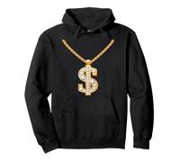 Yes I'm Rich, Elegant Hip Hop Cool Necklace with Dollar Felpa con Cappuccio