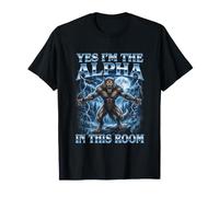 Yes I'm The Alpha in This Room Alpha Wolf Funny Maglietta