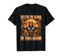 Yes I'm The Alpha in This Room Alpha Wolf Funny Maglietta