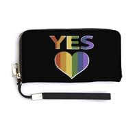 Yes Marriage Equality LGBTQ Portafoglio in pelle alla moda borsa lunga con cinturino da polso per uomo donna, Stile:, 20.0*10.5cm
