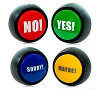 Yes No Button & Maybe Sorry Button, Risposta Buzzers Set di 4 Buzzer per Game Show, Pulsante Suono, Regali Gag