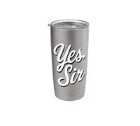 Yes Sir Kinky Lifestyle Submissive Play Statement Bicchiere termico in acciaio inox doppia parete