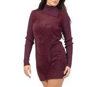 Yes Zee abito dolcevita in maglia furry prugna S