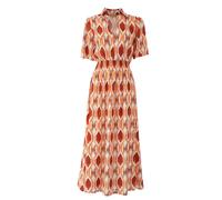 Yes Zee Abito Lungo Con Stampa Arancio - Taglia M Abbigliamento Donna