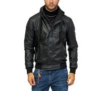 Yes Zee Giubbino di Pelle Uomo - Nero Modello J827G100 Viscosa XL