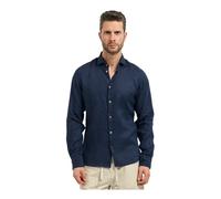 YES ZEE - Linen Shirt - - Shirts - Uomo - Blu - 2XL