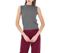 Yes Zee maglia smanicata lurex donna argento L