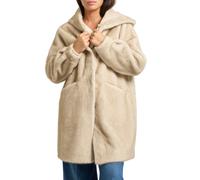 Yes Zee pelliccia ecologica con cappuccio beige L