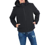 Yes Zee piumino corto in softshell con cappuccio nero XL