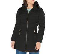 Yes Zee piumino lungo trapuntato con cappuccio nero XXL