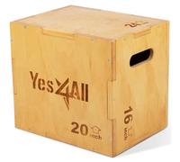 Yes4All 3 in 1 Plyo Box in legno, piattaforma pliometrica per l'allenamento con i salti, box per i salti per l'esercizio in casa e all'aperto