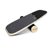 Yes4All 8GHV Bongo Balance Board/Balance Board Trainer - 73,6 cm lungo in legno Bongo Board e 10,1 cm di diametro, giallo/nero