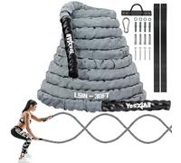 Yes4All A8SS, Corde da Battaglia Tutte Le età, 3,8 cm-9,1 m (Grigio), Battle Rope-Cover