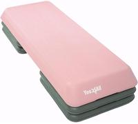 Yes4All Adjustable Workout Aerobic Exercise Step Platform Health Club Size with 4 Adjustable Risers Included and Extra Risers Options - Pink Grey