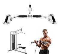 Yes4All - Barra per trazioni per Wide Grip LAT e Curl LAT Pulldown con maniglie a D per attrezzature da palestra, press down da 68,6 cm con gancio rotante.