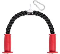 Yes4All Deluxe Tricep Rope Cable Attachment 27 inch, Exercise Machine Attachments Pulley System Gym Pull Down Rope with Carabiner, Red Black - Big handle