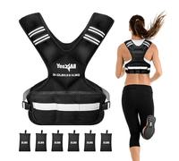 Yes4All Gilet ponderato regolabile da 9 a 14,5 kg, con striscia riflettente, per allenamento cardio e forza, per uomini e donne