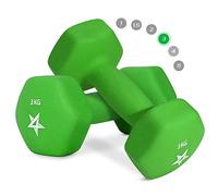Yes4All Neoprene Dumbell Pair 3 kg Hand Weight Strength Training for Home Gym Fitness - 3KG Green