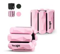 Yes4All Pesi per polsi e caviglie, in silicone, regolabili, per donne e uomini, per allenamento in casa, palestra, yoga, danza, cardio, pilates, aerobica, passeggiate e corsa (0,5 kg/coppia), rosa