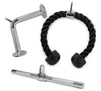 Yes4All SJ46 Combo Tricipite, Barra a forma di V e Barra diritta girevole e rotante - Barra a pressione a V - Corda tricipite estraibile - Barra a strappo Lat