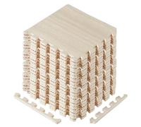 Yes4All Tappetini intrecciati con bordo - Tappetini in schiuma per palestra con piastrelle intrecciate in EVA (24 piedi quadrati - luce in legno di noce - 24 piastrelle