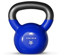 Yes4All WG2U Vinyl Coated Cast Iron Kettlebell, 12 kg, Blue