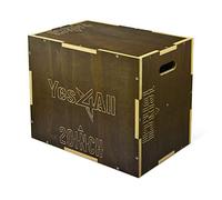 Yes4All Wooden Plyo Box-Vintage-Moss Brown-24 X 20 X 16, Unisex, C. Legno-Muschio Marrone