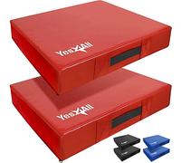 Yes4All Xevy Silenziatore Drop Pad Unisex Sollevamento Pesi Pad Goccia Pad con Copertura in PVC Facile Trasporto Manici Venduti in P, B Rosso - 15,2 cm, Blu UK