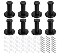 Yesaler Appendiabiti da Parete in Acciaio Inox Nero Ganci per Cappotti Rotondo 50mm 8 Pezzi per Cappotto Asciugamano Cappello