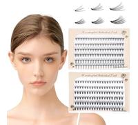 Yesaler Ciglia Finte Individuali 8 10 12 mm Mix Ciglia a Grappolo 0.07 mm C Curl 10D+20D Niente Colla per il Trucco degli Occhi