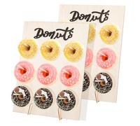 Yesaler Espositore per Ciambelle Riutilizzabile Ciambella da Parete 9 Foro Supporto per Ciambelle per Decorazioni Matrimoni Baby Shower Compleanni Feste 2 Pezzi - Lettere di Nero