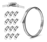 Yesaler Fascetta Stringitubo Senza Fine in Acciaio Inox 304 Cinghia Fascetta Stringitubo 3m con Fissaggio 12 Pezzi Fascetta Regolabile per Tubi