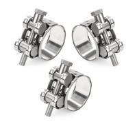 Yesaler Morsetto per Tubo di Scarico Morsetto in Acciaio Inox 23-25mm Morsetti di Scarico per Moto Automotive Tubi di Scarico 3 Pezzi