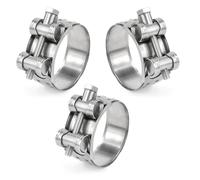 Yesaler Morsetto per Tubo di Scarico Morsetto in Acciaio Inox 44-47mm Morsetti di Scarico per Moto Automotive Tubi di Scarico 3 Pezzi