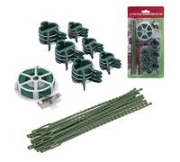 Yesaler Set di Supporti per Piante Include 18 Clip per Piante da Giardino con 2 Misure 12 Legami per Cavi Regolabili 1 Rotolo Cravatta da Giardino da 20m per Piante Rampicanti 31 Pezzi
