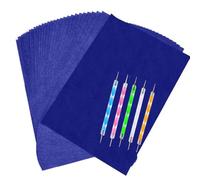 Yesallwas - 100 fogli di carta per trasferimento in carbonio, colore blu con set di pennini per goffratura, idea per legno, carta/tela e altre superfici artistiche (formato A4/20,3 x 23,5 cm) (blu)