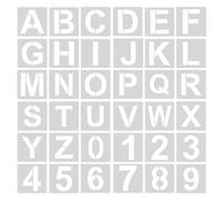 Yesallwas 36 Pezzi Stencil per Pittura per lettere Riutilizzabili, Alfanumerico Modelli per Caratteri con Lettere Superiori, per Alfabeto e Numero, per Scrapbooking Fai da te,(5cm)