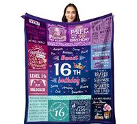 Yesbird Regalo per il 16° compleanno per ragazze, dolce 16 regali per ragazze, 16 anni, 162 x 127 cm, coperta per compleanno, idea regalo per ragazze di 16 anni, decorazioni per sedici anni