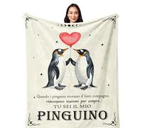 Yesbird Regalo San Valentino per Lui/Lei, Regali per Lui/Lei, Regalo Fidanzato/Fidanzata, Regalo Anniversario, Regali di Coppia, Regalo Anniversario Matrimonio, Pinguino/Pinguini Copert 130x150CM