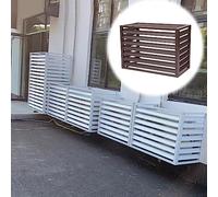 Yesbon Copri Condizionatore da Esterno Copertura, Copertura AC in Alluminio antifurto, Schermo per la Privacy Recinzione per pattumiera, Mobile Copertura Condizionatore,Marrone,B~2~3P: 110x60x80cm