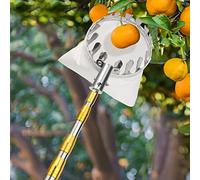 Yesbon Raccoglitrice telescopica per Frutta, Raccogli Ciliegie, Raccogli Frutta con Palo Leggero Acciaio Inox e Borsa, Dispositivo Salva-Lavoro Strumento per la Raccolta della Frutta,A,5m/16ft