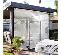 Yesbon Telone Impermeabile Trasparente per Esterno con Cerniera,Tenda da Balcone in Plastica per Esterni, Teloni Impermeabili PVC, per pergole, Giardini, Garage, Personalizzabile,2x2m/6.6 * 6.6ft