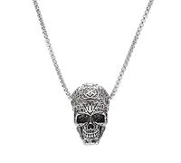 yESBTX Collana vintage hip-hop punk teschio rock cool prepotente scheletro collana boho gioielli, Nessuna pietra preziosa