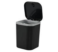 Yesdate Mini pattumiera da scrivania, in plastica, 2 l, con coperchio a pressione, colore nero