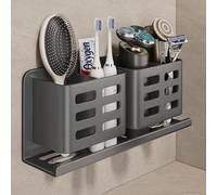 YESENT Portaspazzolino in alluminio, supporto autoadesivo per appendere, portaspazzolino per doccia, porta rasoio, adatto per spazzolino, dentifricio, rasoio e pettine ecc., contenitore per il bagno
