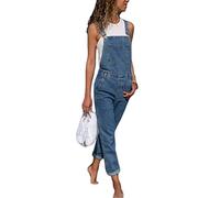 Yesgirl Salopette Jeans Donna Senza Maniche Tuta in Denim da Donna Jumpsuit Pantaloni Casual Vintage Jeans Lunga Salopette Estivi Moda Overall Playsuit Romper D Blu Scuro XXL