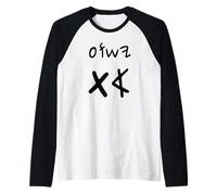 Yeshua Aleph TAV Gesù Primo Ultimo in Ebraico Paleo (Nero) Maglia con Maniche Raglan